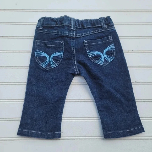 Lot Of 4 Kids Place Cherokee Denim Jeans Flare Girls Blue Adjustable Wide 4T - Picture 11 of 11